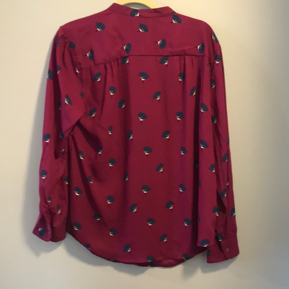 Maroon button down blouse - Picture 3 of 3